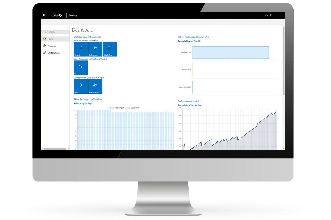 edoc invoice app - Dashboard | ERV mit edoc